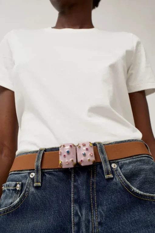 Micro Crystals Belt in Lilac