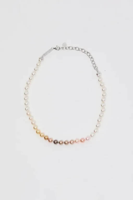 Multi-Colored Pearl Necklace in Multi