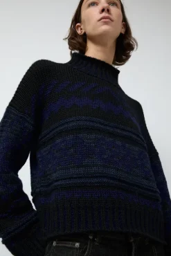 Nadia Sweater in Black and Blue