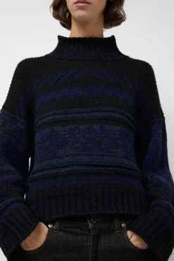 Nadia Sweater in Black and Blue