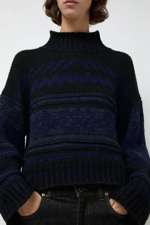 Nadia Sweater in Black and Blue