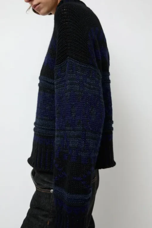 Nadia Sweater in Black and Blue