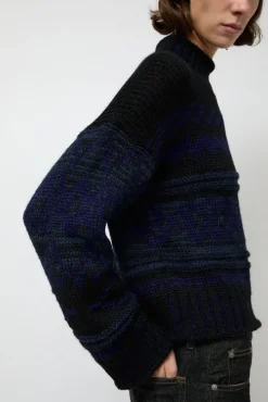 Nadia Sweater in Black and Blue