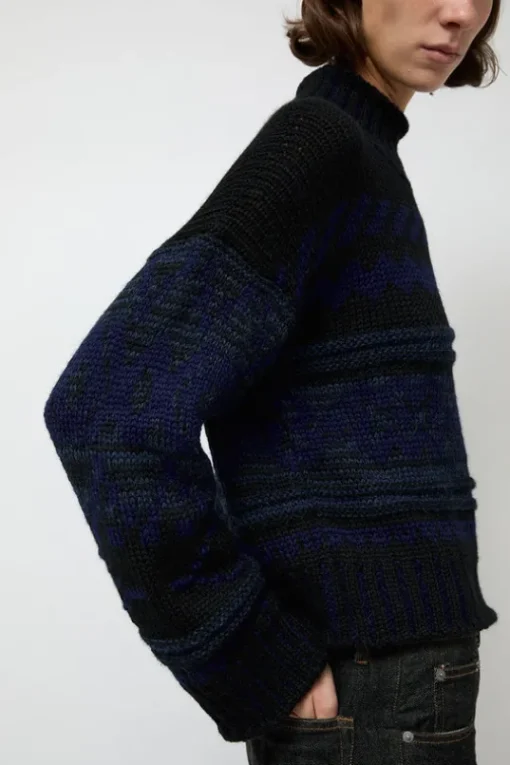 Nadia Sweater in Black and Blue