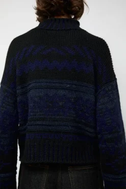 Nadia Sweater in Black and Blue