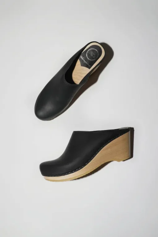 New School Clog on Wedge in Black