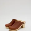Old School Clog on High Heel in Bourbon