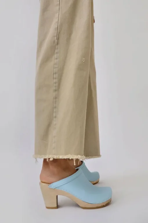 Old School Clog on High Heel in Light Blue