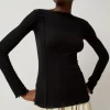 Omato Long Sleeve Top in Black