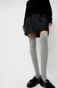 Overknee Socks in Grey Melange