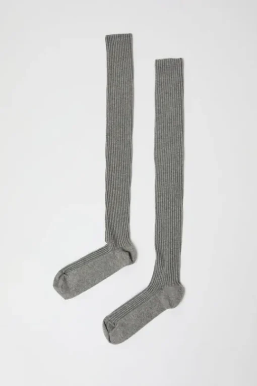 Overknee Socks in Grey Melange