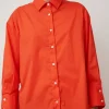 Oversize Cotton Shirt in Coral
