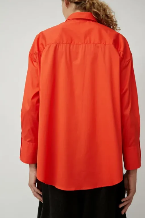 Oversize Cotton Shirt in Coral