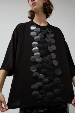 Oversized T-Shirt with Sequins in Black