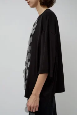 Oversized T-Shirt with Sequins in Black