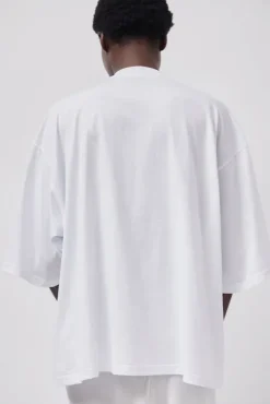 Oversized T-Shirt with Sequins in White