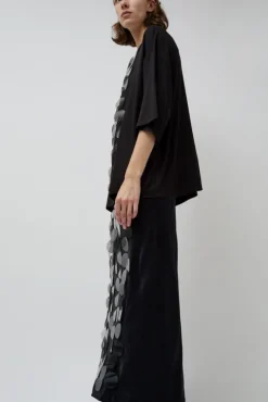 Oversized T-Shirt with Sequins in Black