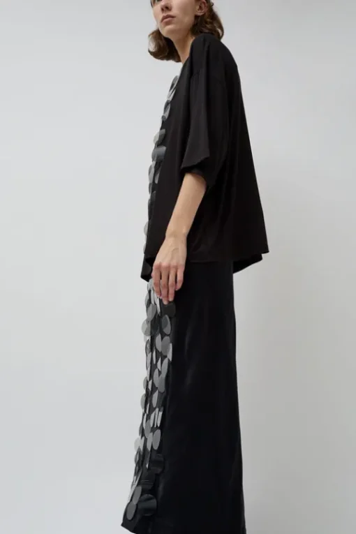 Oversized T-Shirt with Sequins in Black