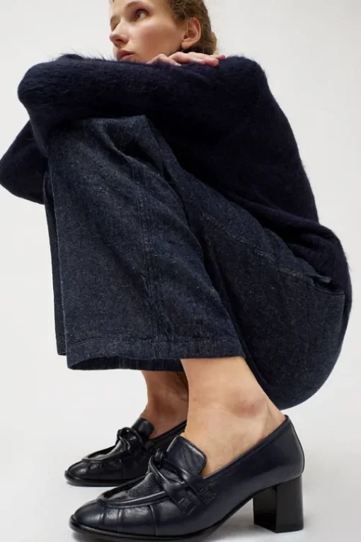 Philippe Heeled Loafer in Navy