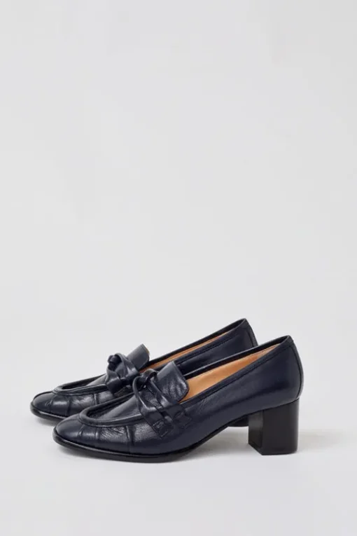 Philippe Heeled Loafer in Navy