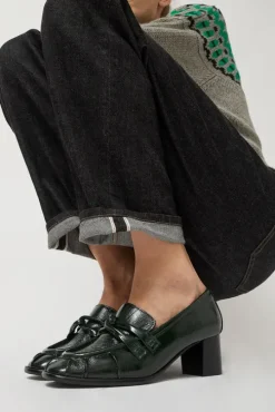 Philippe Heeled Loafer in Bottle