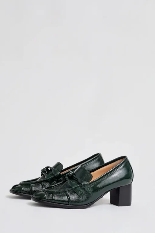 Philippe Heeled Loafer in Bottle