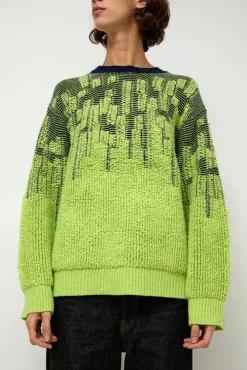 Pile Jacquard Sweater in Wasabi