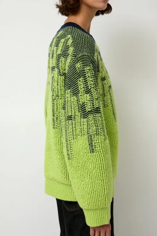 Pile Jacquard Sweater in Wasabi