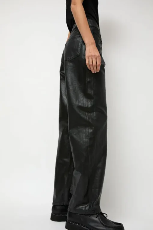 Pitched Baggy Jeans in Black Blue