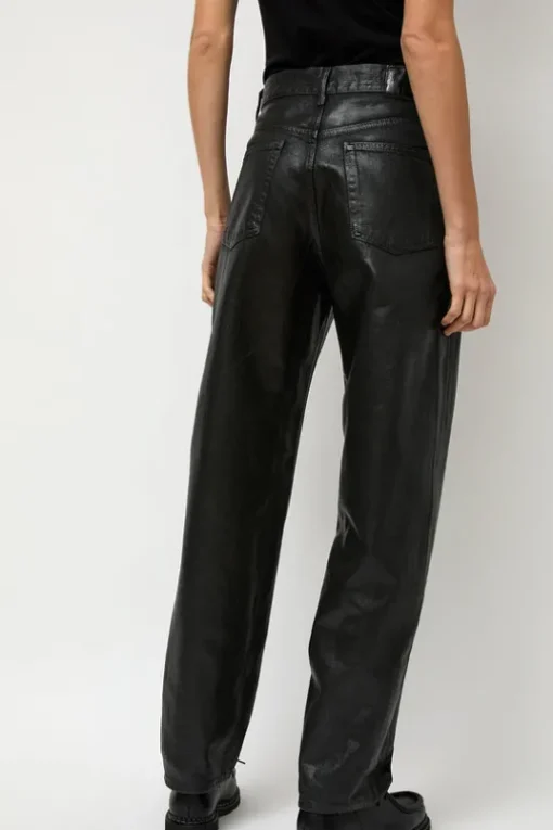 Pitched Baggy Jeans in Black Blue