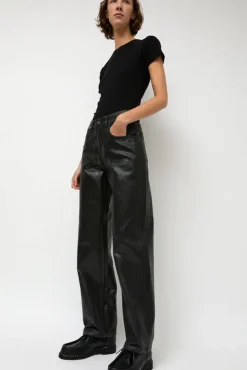 Pitched Baggy Jeans in Black Blue