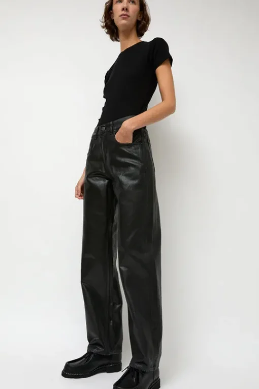 Pitched Baggy Jeans in Black Blue