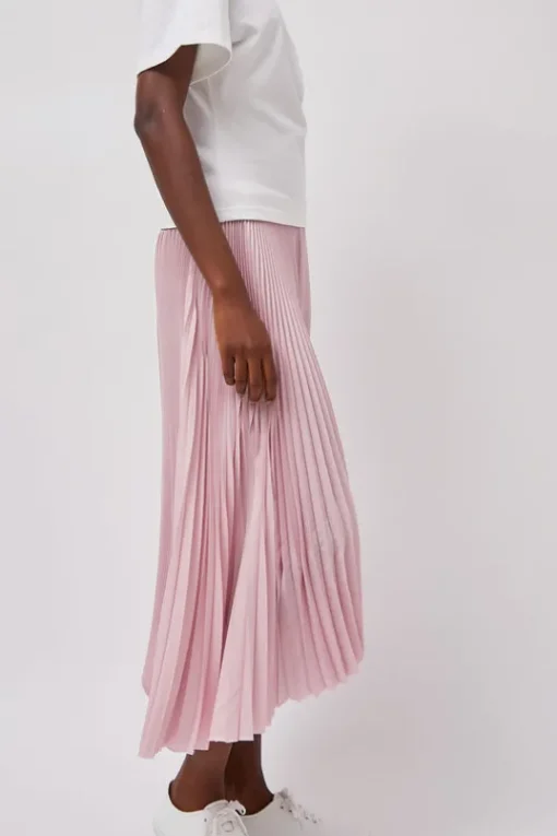 Pleated Asymmetric Skirt in Pink