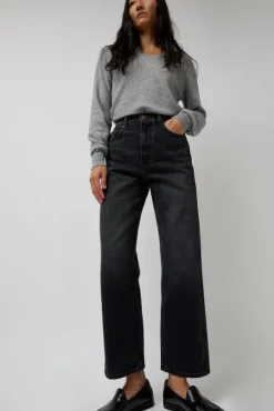 Plein High Rise Straight Jean in Stil Black