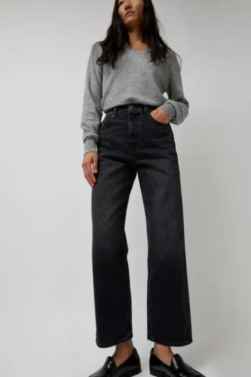 Plein High Rise Straight Jean in Stil Black
