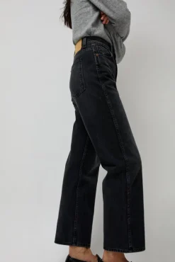 Plein High Rise Straight Jean in Stil Black