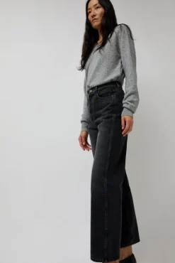 Plein High Rise Straight Jean in Stil Black