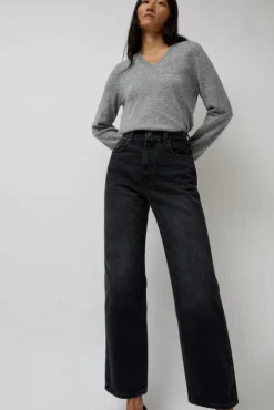 Plein High Rise Straight Jean in Stil Black