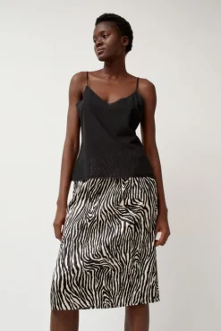Printed Slip Skirt in Zebra Print