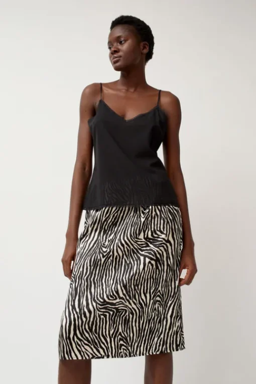 Printed Slip Skirt in Zebra Print