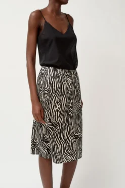 Printed Slip Skirt in Zebra Print