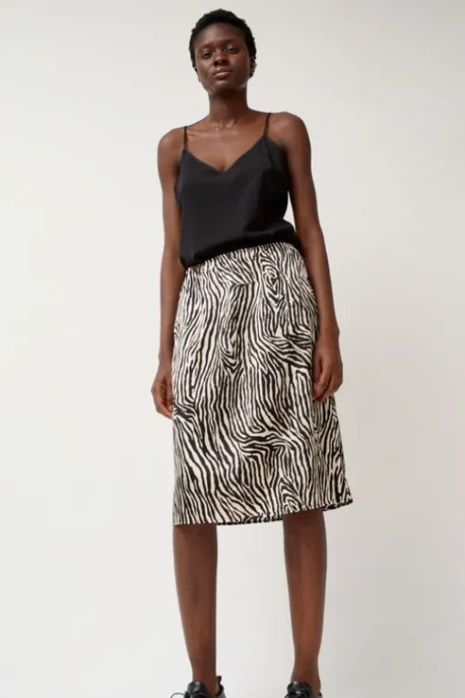 Printed Slip Skirt in Zebra Print