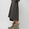 5" Pull on Shearling Clog Boot on Mid Heel in Mist
