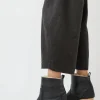 5" Pull On Shearling Clog Boot on High Heel in Ink Aviator