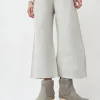 5" Pull On Shearling Clog Boot on Mid Tread in Smoke Suede on White Base