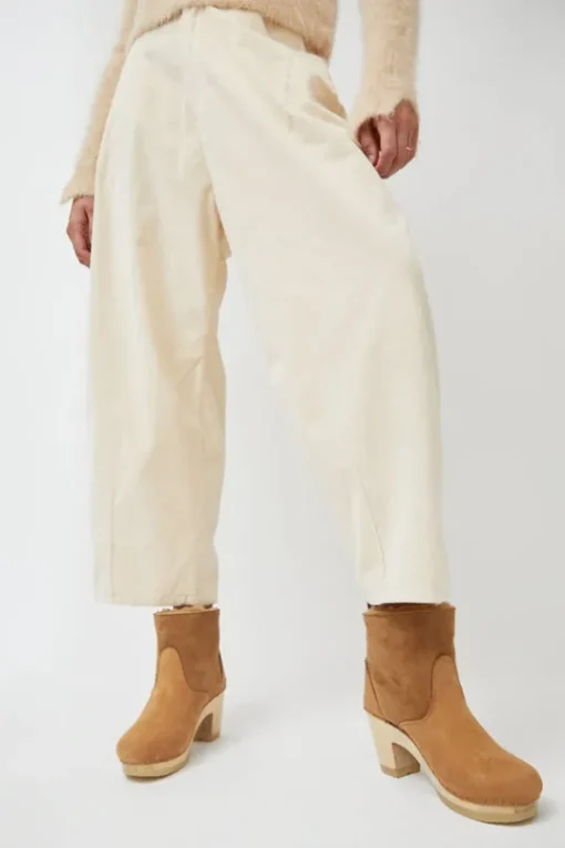 5" Pull on Shearling Clog Boot on High Heel in Copper