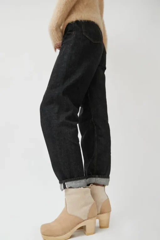 5" Pull On Shearling Clog Boot on High Heel in Bone Suede