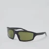 Raven Sunglasses in Matte Black and Green