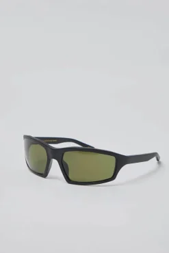 Raven Sunglasses in Matte Black and Green