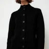Raw Blouson Cardigan in Black